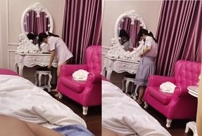 Nữ sinh cấp 2 trốn học nhà nghỉ chịch bạn trai - sex viet
